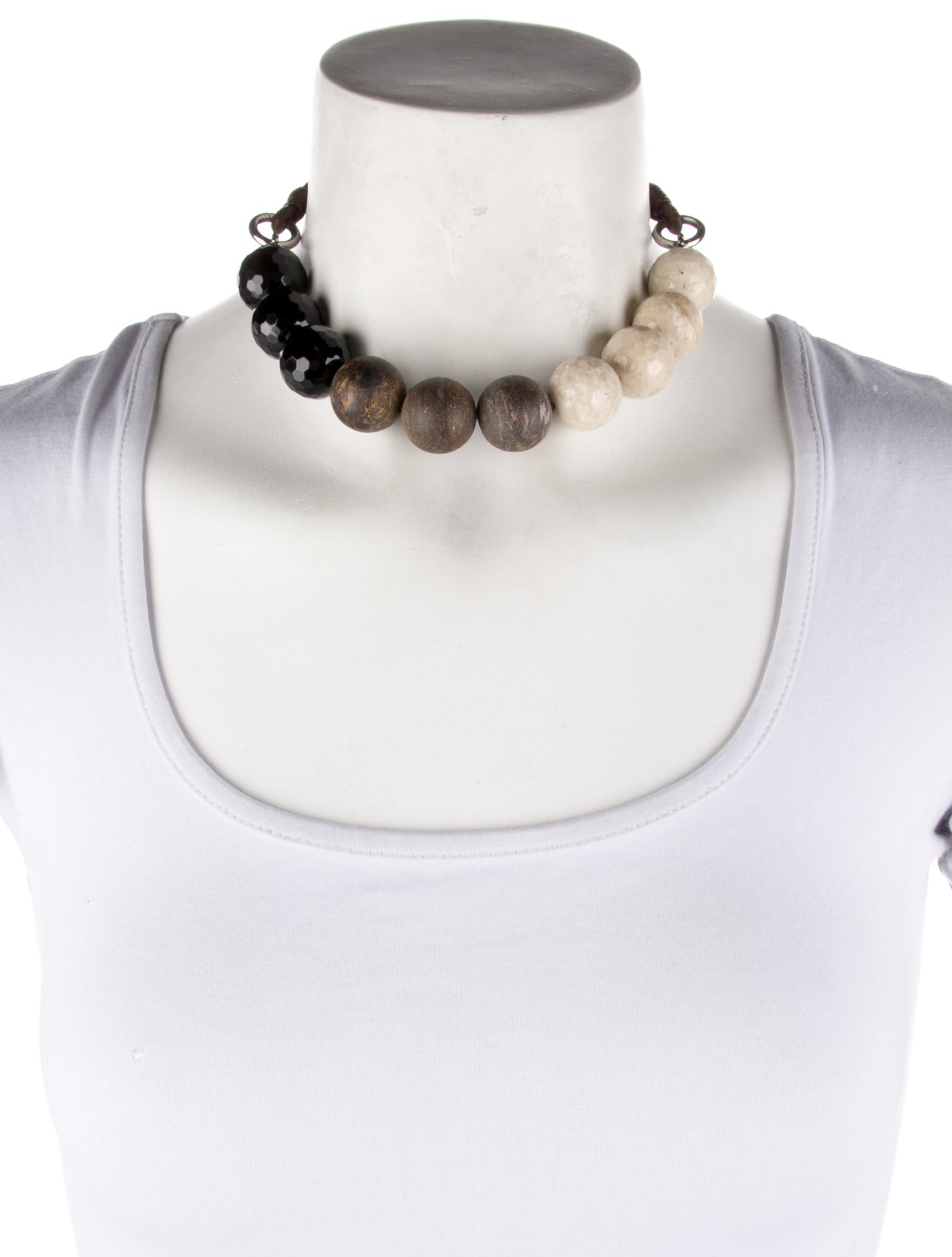 Brunello Cucinelli Stone Bead Strand Choker Necklace